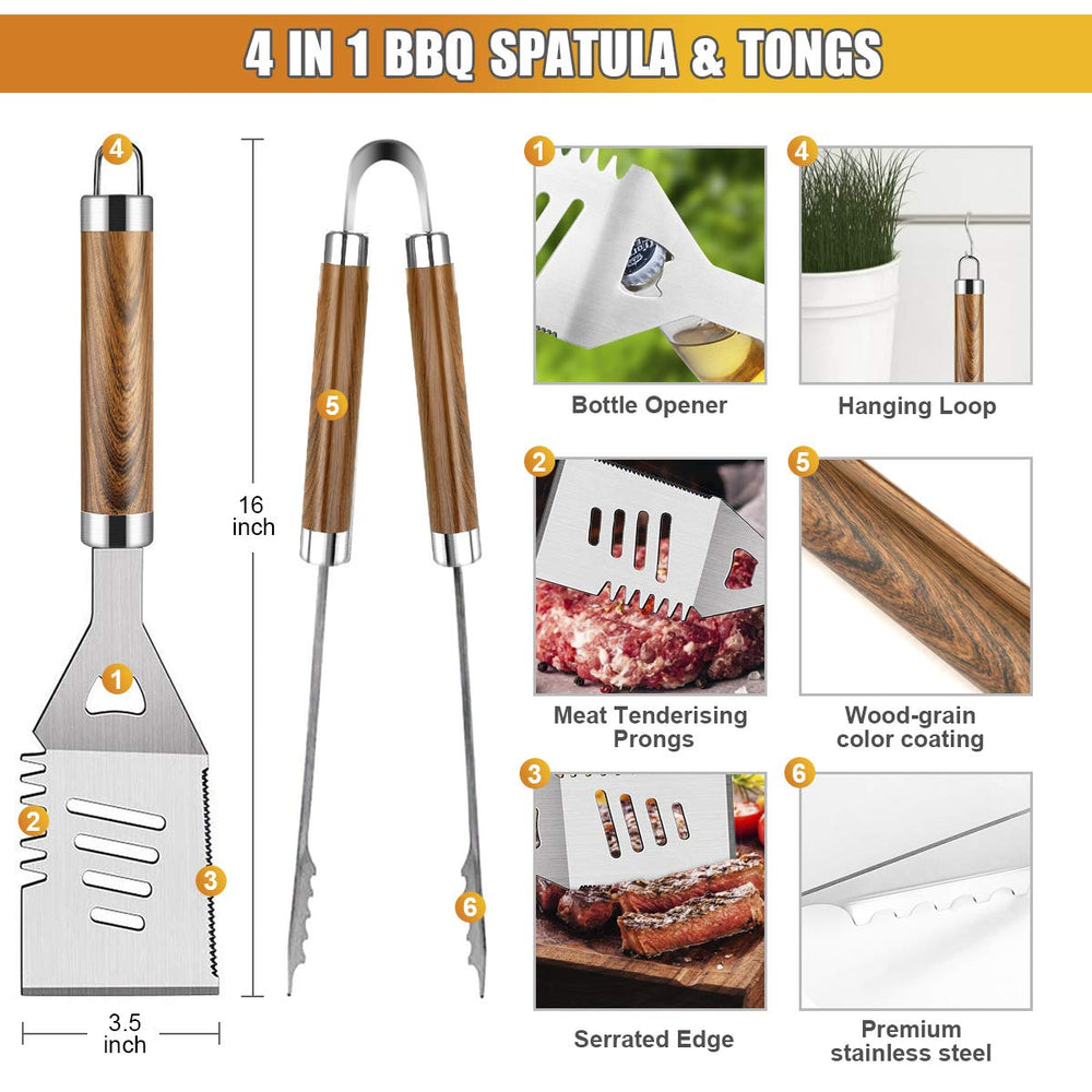 Cifaisi complete 38-piece grilling set displayed for easy selection