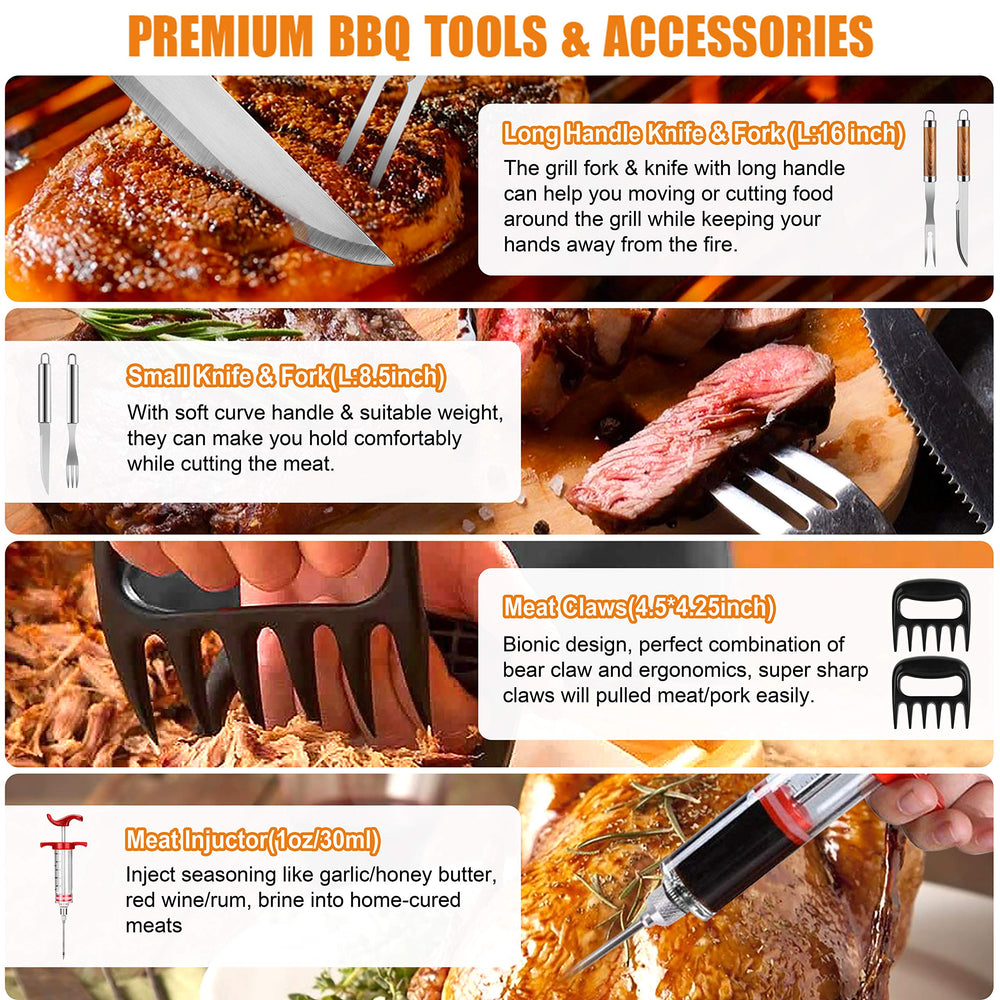 Cifaisi long-handled spatula and tongs close-up for safe grilling
