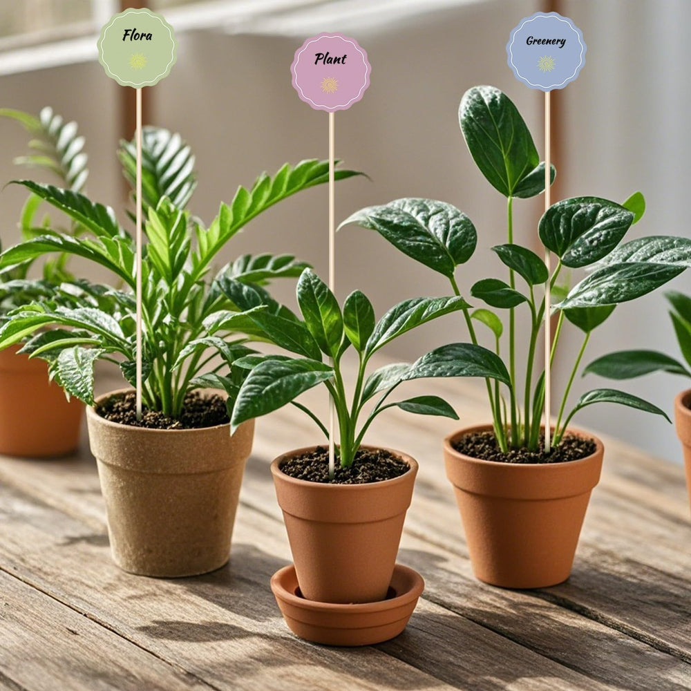 CJFocus stakes arranged with craft items showing versatile non-garden uses