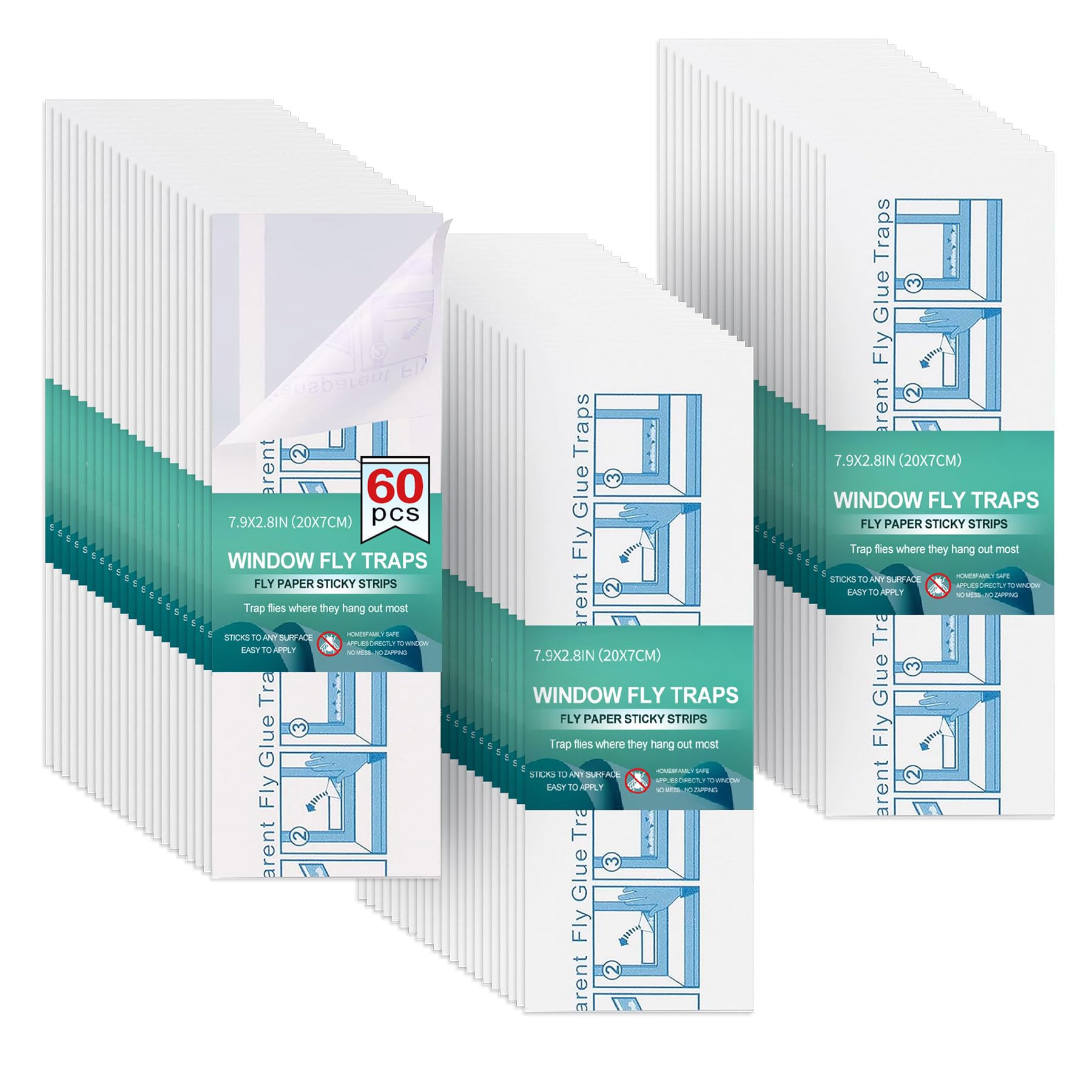 Cleanuper front packaging showing 60 window fly traps and economical value