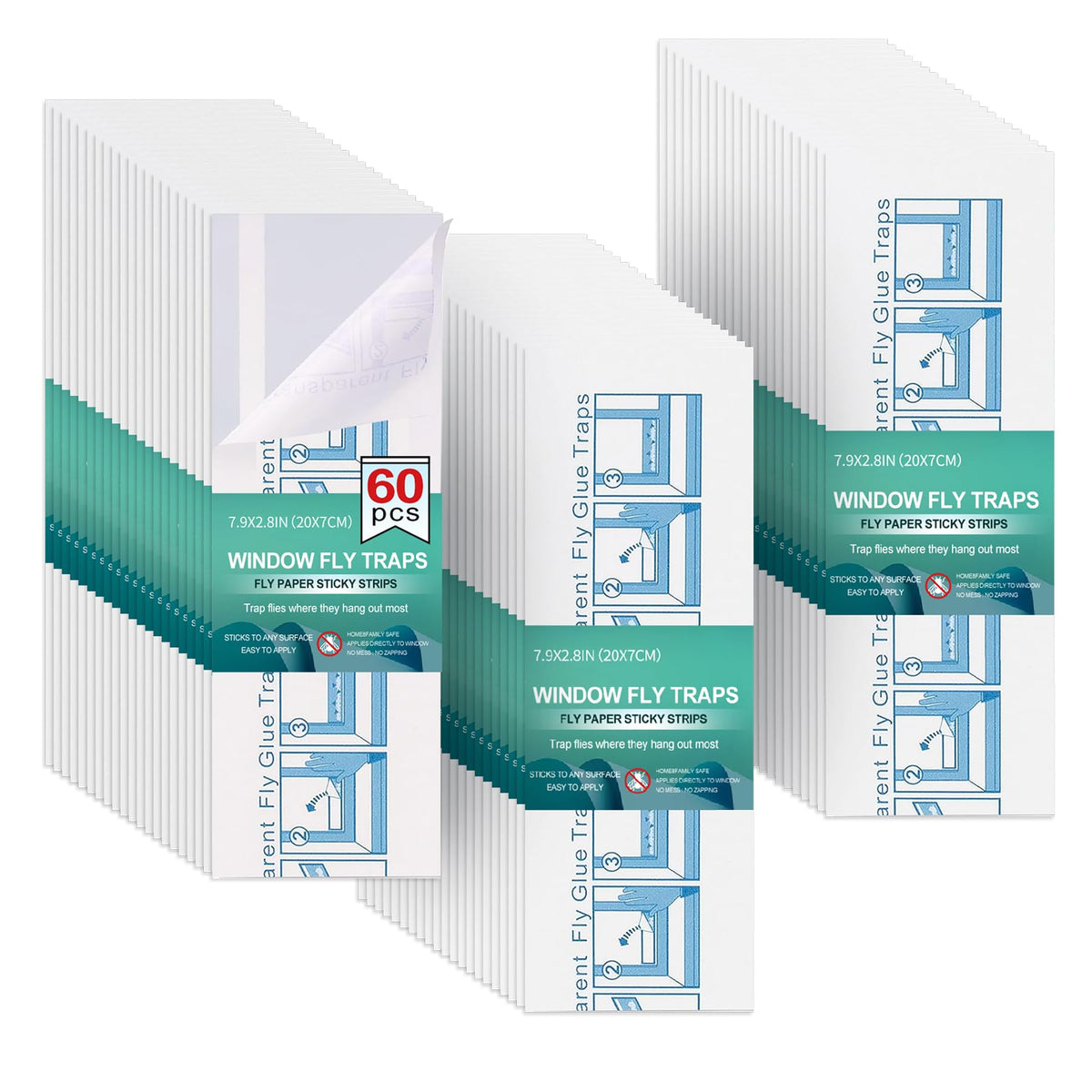 Cleanuper front packaging showing 60 window fly traps and economical value