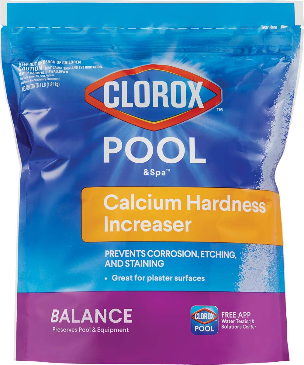 Clorox Pool&Spa front packaging showing 4 lb bag and product benefits