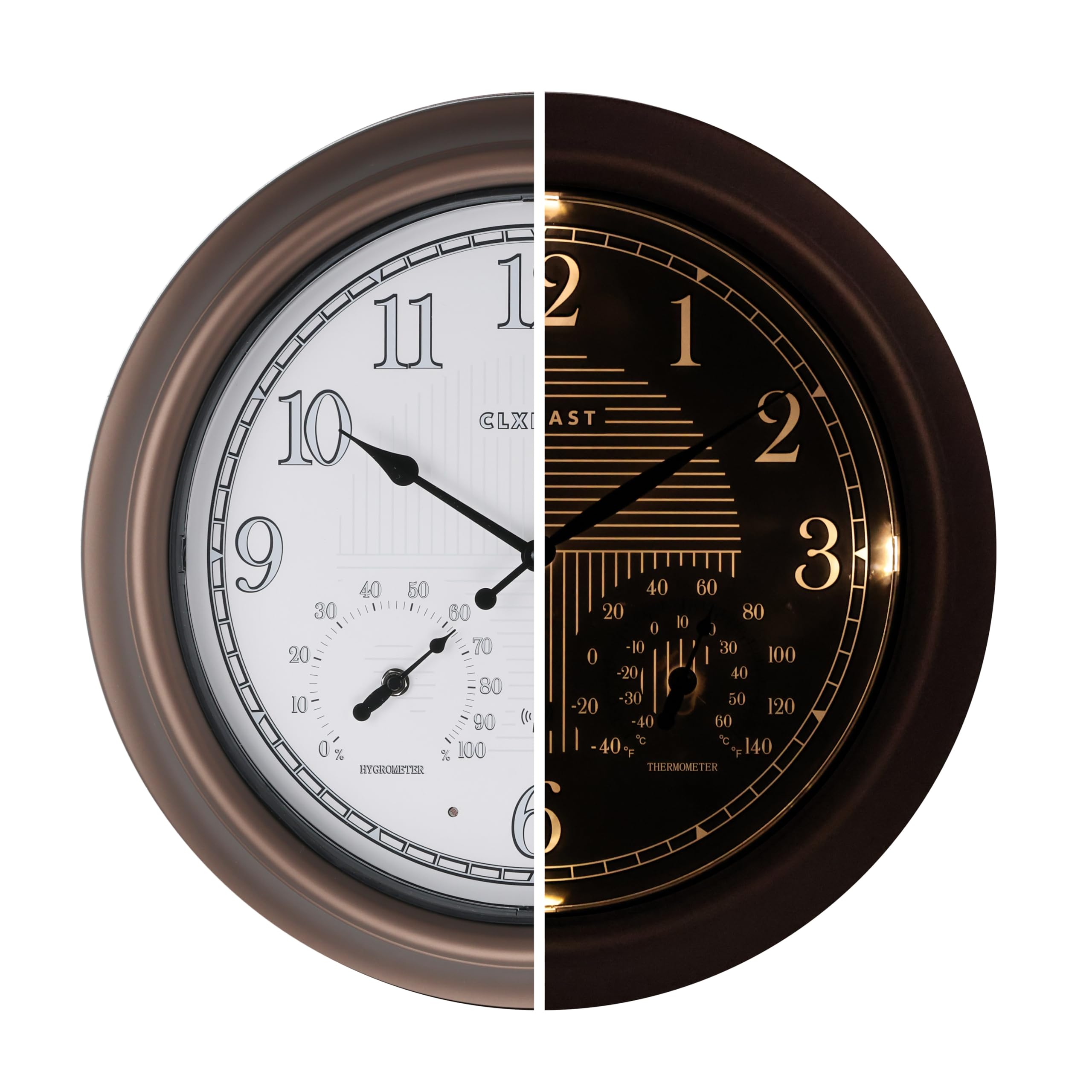 CLXEAST front view showing large 18-inch dial for easy nighttime reading