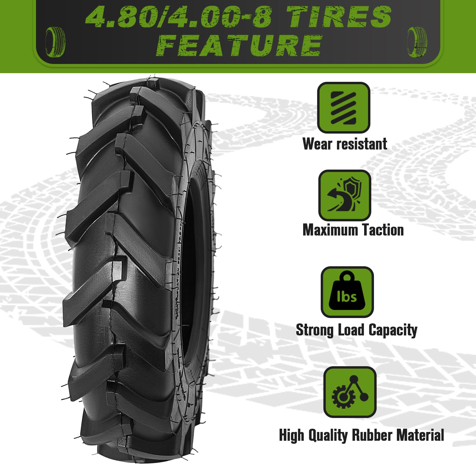 CMOOD tire mounted on a tiller demonstrating improved traction