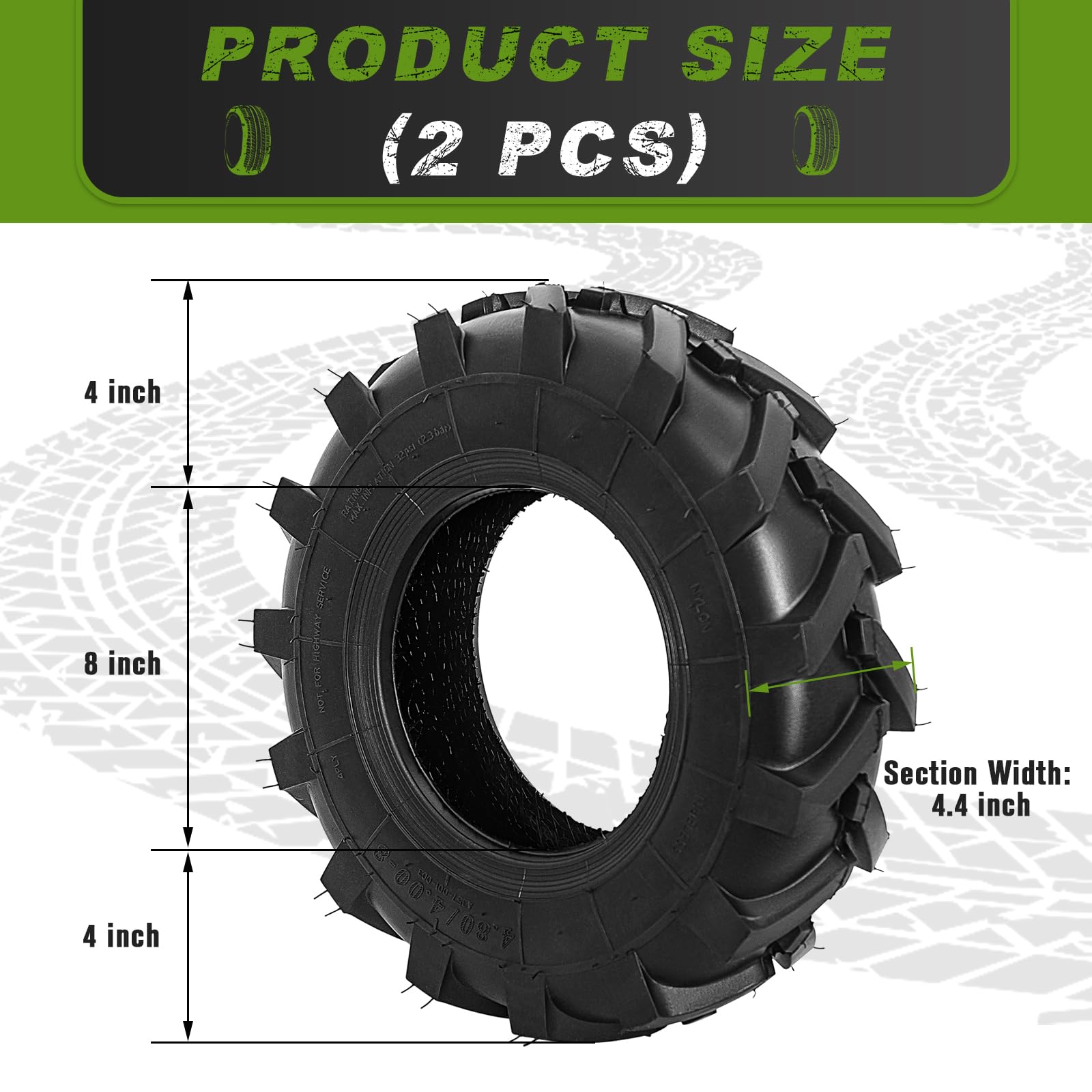 CMOOD tire on mower in garden showcasing stable performance