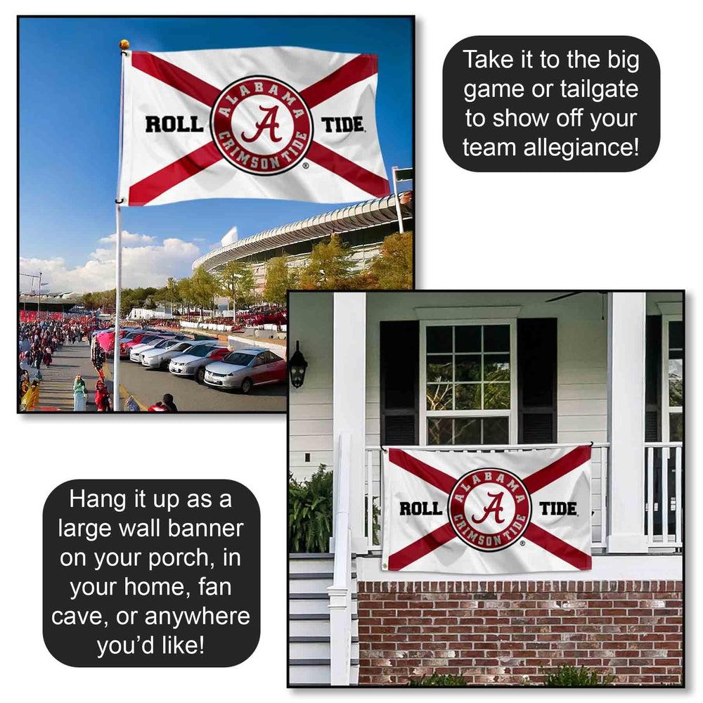 College Flags & Banners Co. banner flying at a tailgate showing spirited use