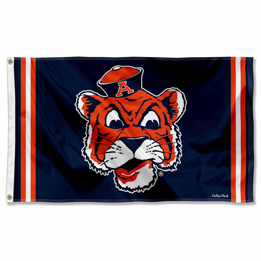 College Flags & Banners Co. Auburn front view flag showing vibrant retro logo and team colors