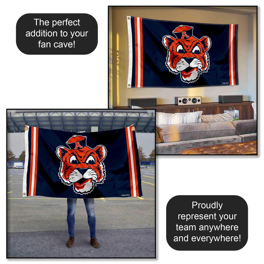 College Flags & Banners Co. flag in use at a tailgate conveying spirited, weather-ready display