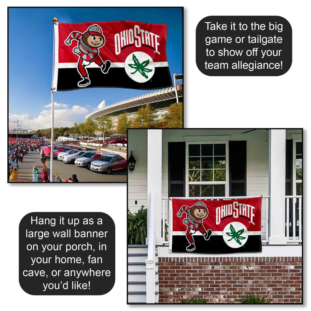 College Flags & Banners Co. flag mounted on a tailgate pole demonstrating game-day visibility and pride