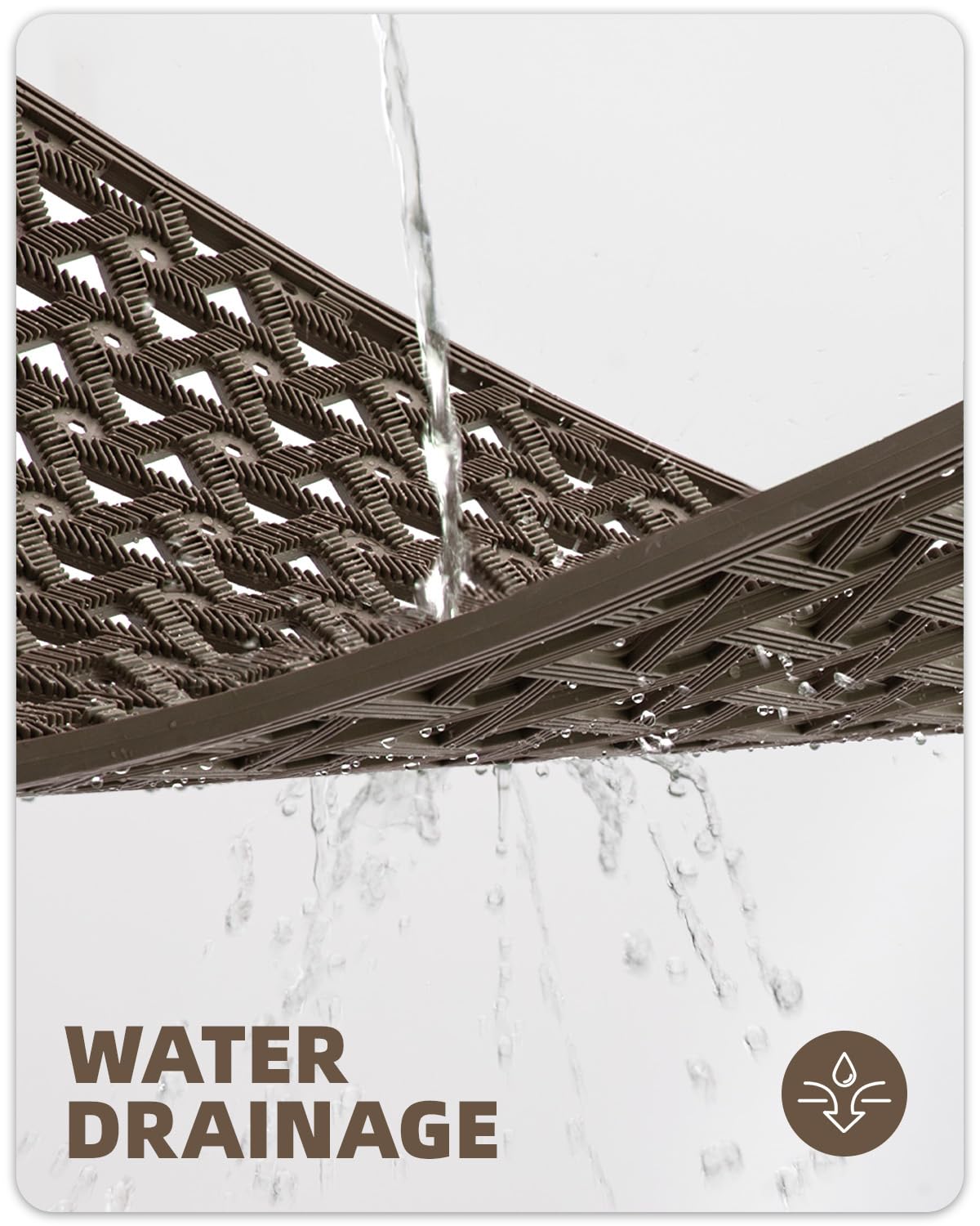 Color&Geometry view of heavy-duty rubber backing providing non-slip stability