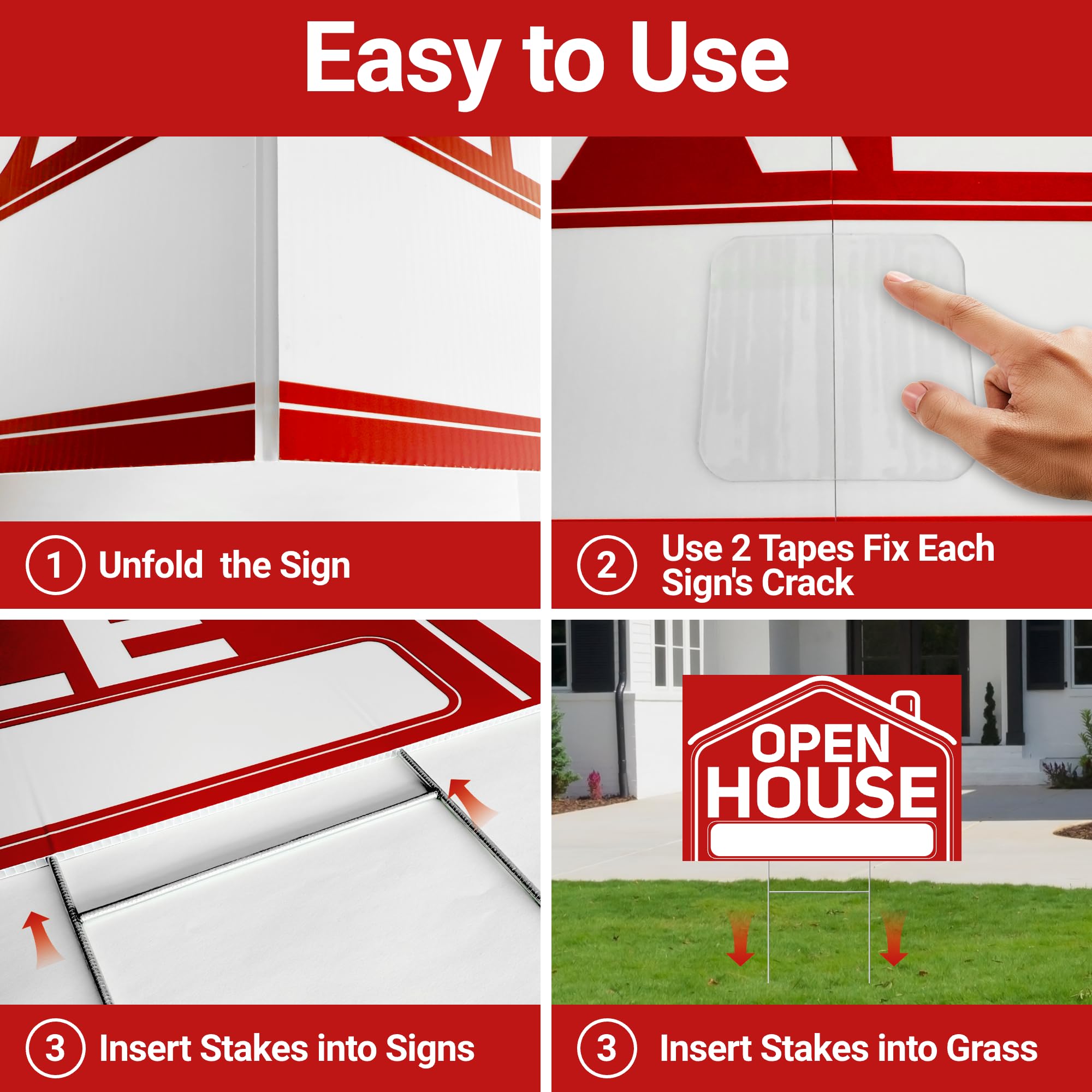 ComboJoy arrow sign staked in grass guiding visitors to property