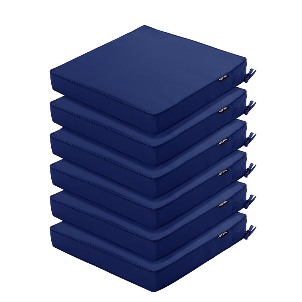 Comcaver front view of navy 19x19x3 cushion showing fit and finish