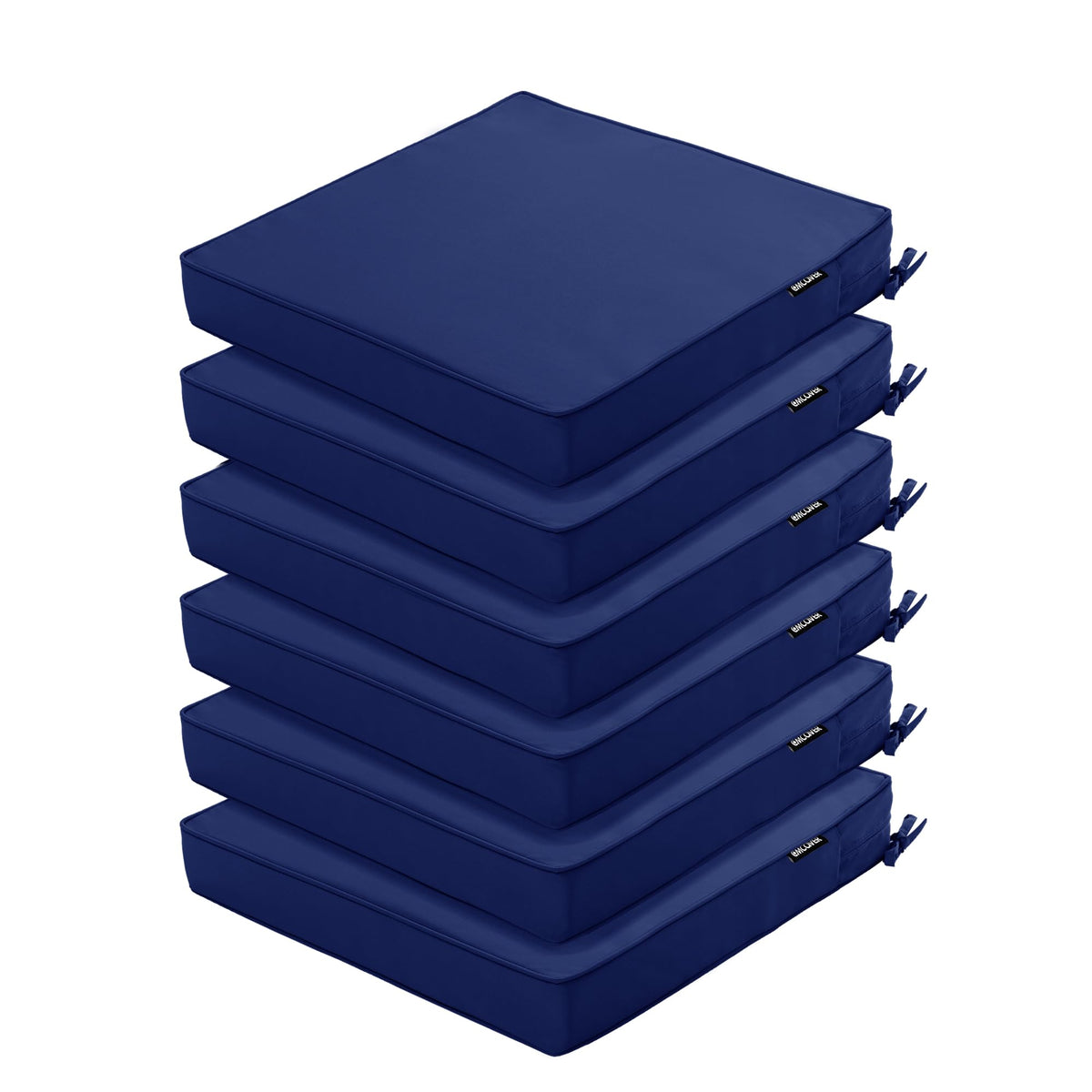 Comcaver front view of navy 19x19x3 cushion showing fit and finish