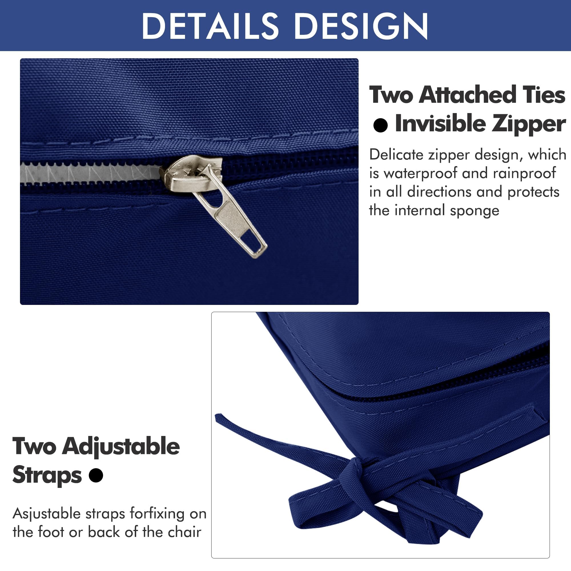 Comcaver cushion on standard chair illustrating true 19x19x3 size