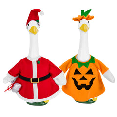 ComfyKit front packaging showing both holiday goose outfits and benefits