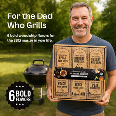 Cooking Gift Set beech wood bag label showing neutral hardwood chips that enhance flavor without overpowering