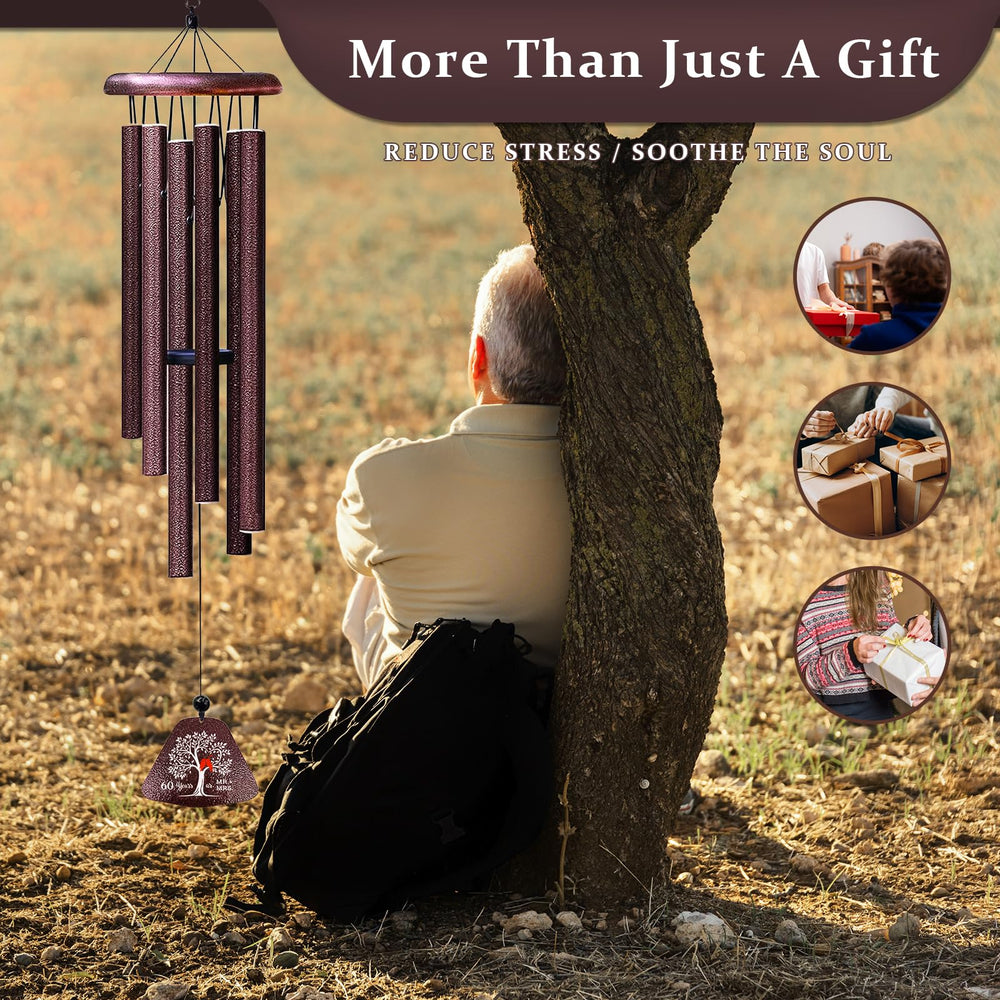 Coolertaste wind chimes in garden setting enhancing outdoor ambiance