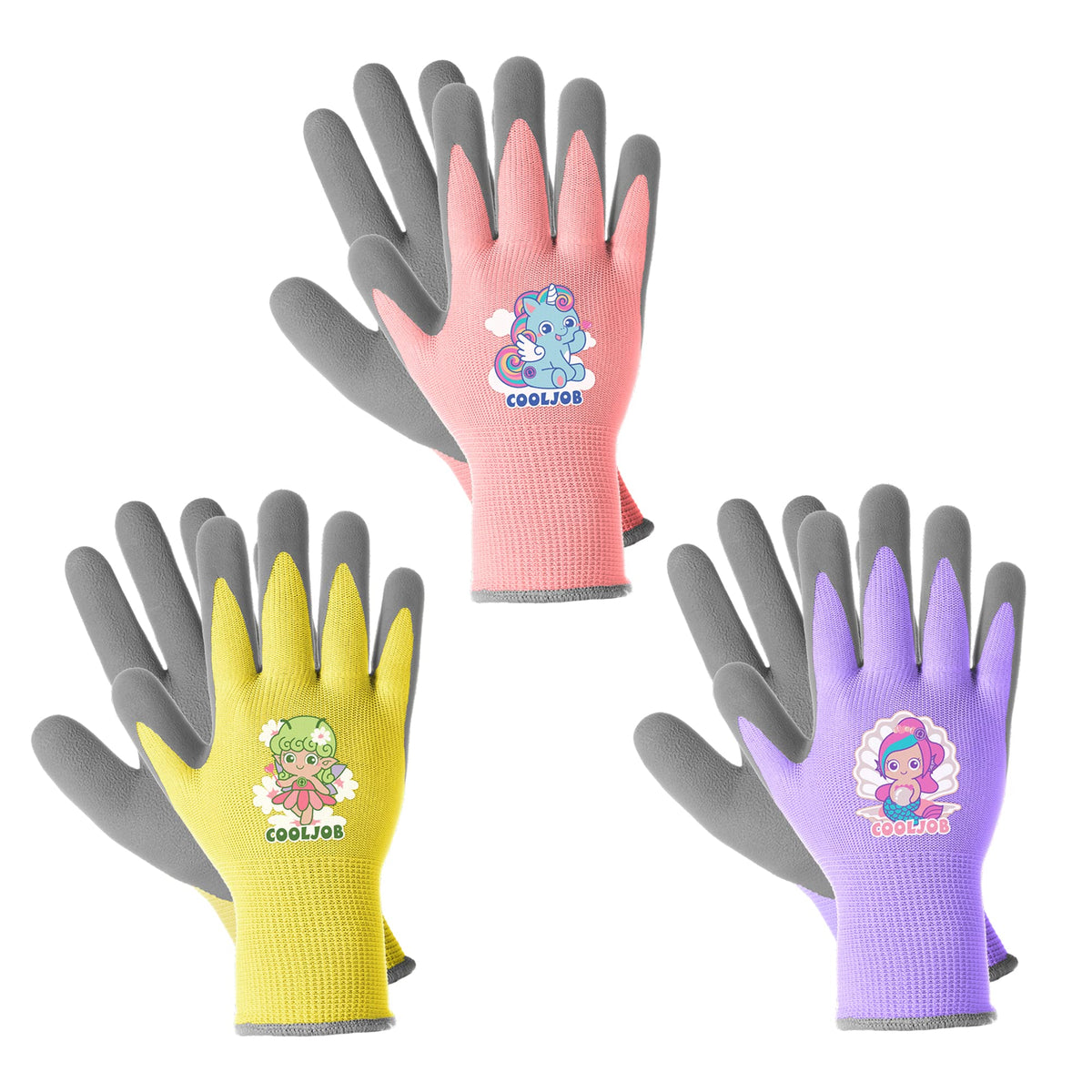 COOLJOB front packaging showing bright kids glove set and benefits