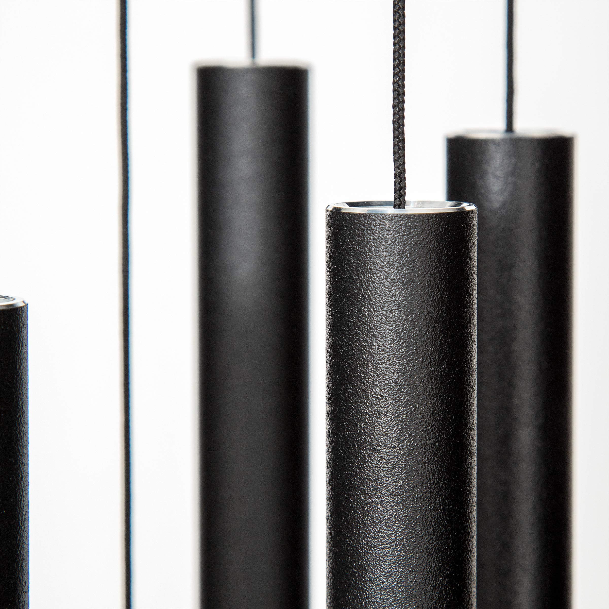 Corinthian Bells close-up of aluminum tubes showing quality material and clear resonance benefit: rich tone