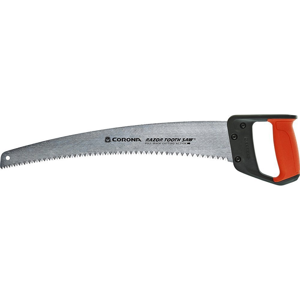 Corona Clipper front view showing 18-inch curved blade and teeth, for fast cutting
