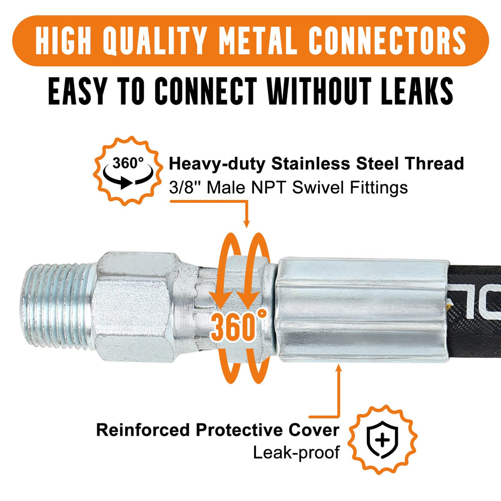 Corretic hose beside measuring tape showing 6 ft length for correct sizing benefit