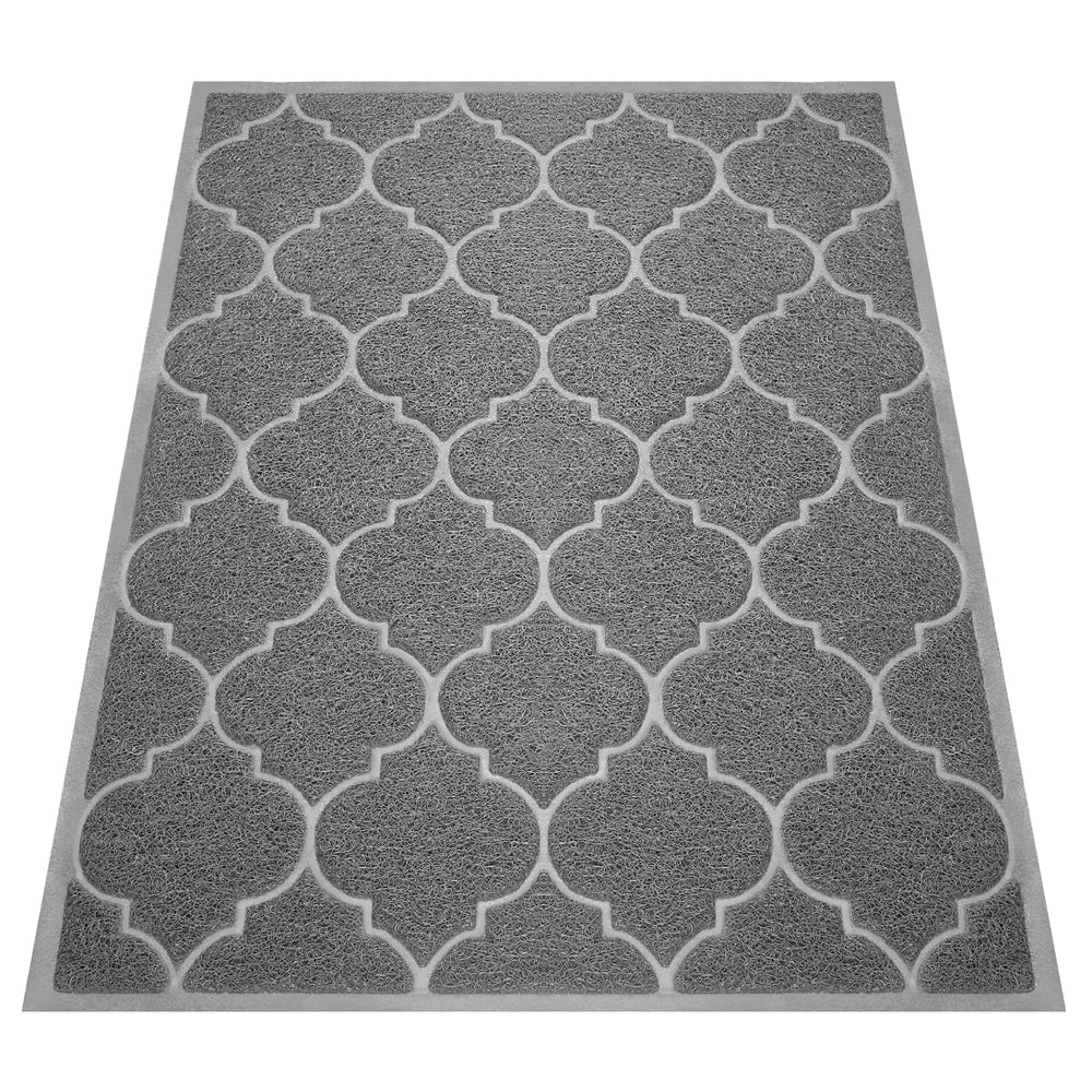 Cosyearn front view grey doormat showing full coverage and durable weave