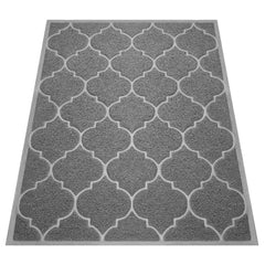 Cosyearn front view grey doormat showing full coverage and durable weave