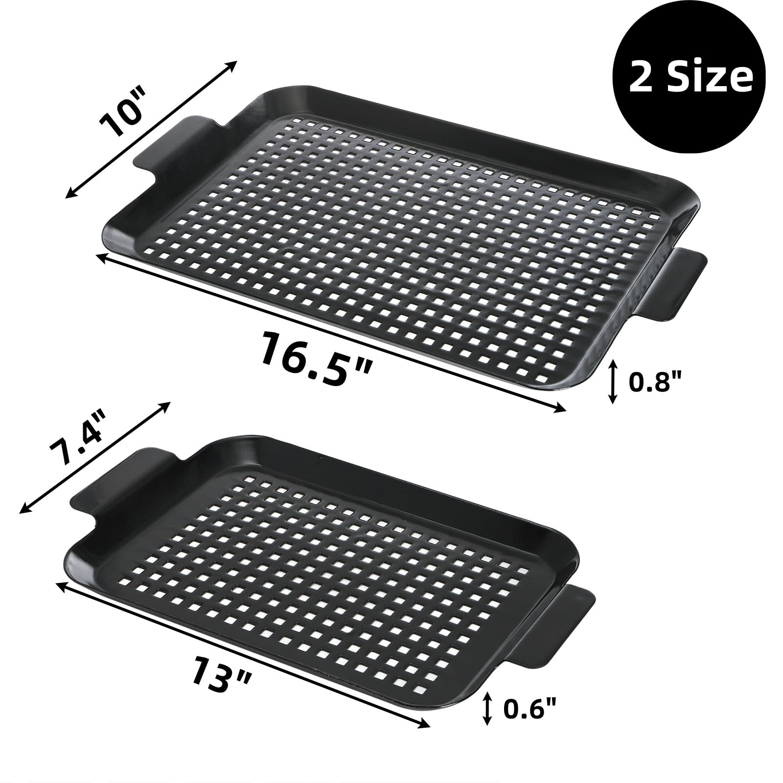 Covzoe large grill pan top view with nonstick surface for even searing