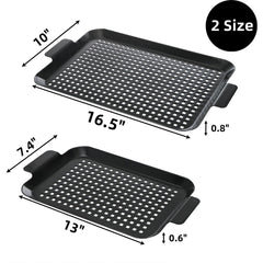 Covzoe large grill pan top view with nonstick surface for even searing