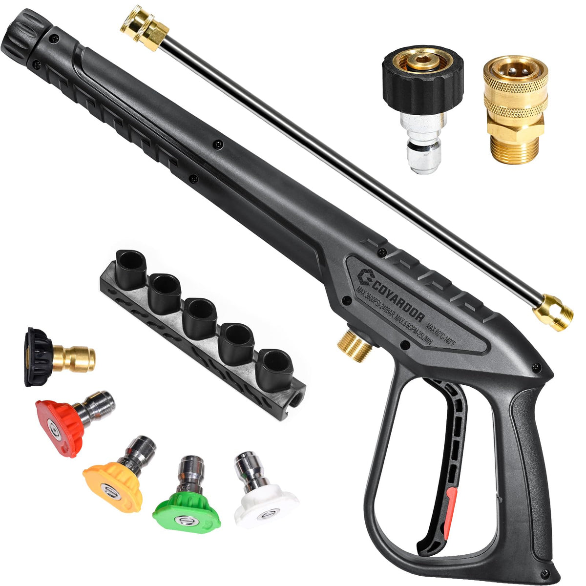 coyardor front profile pressure gun showing ergonomic grip for comfort