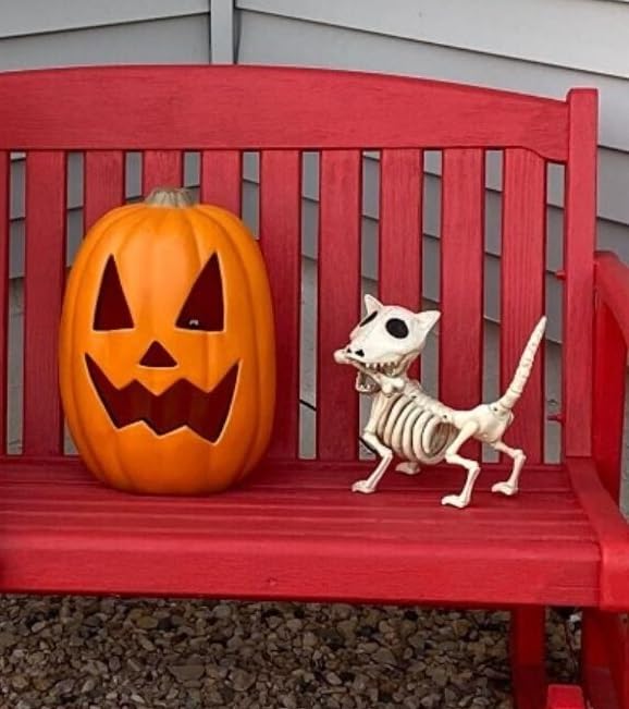 Crazy Bonez Digger staged in Halloween yard scene enhancing spooky ambiance