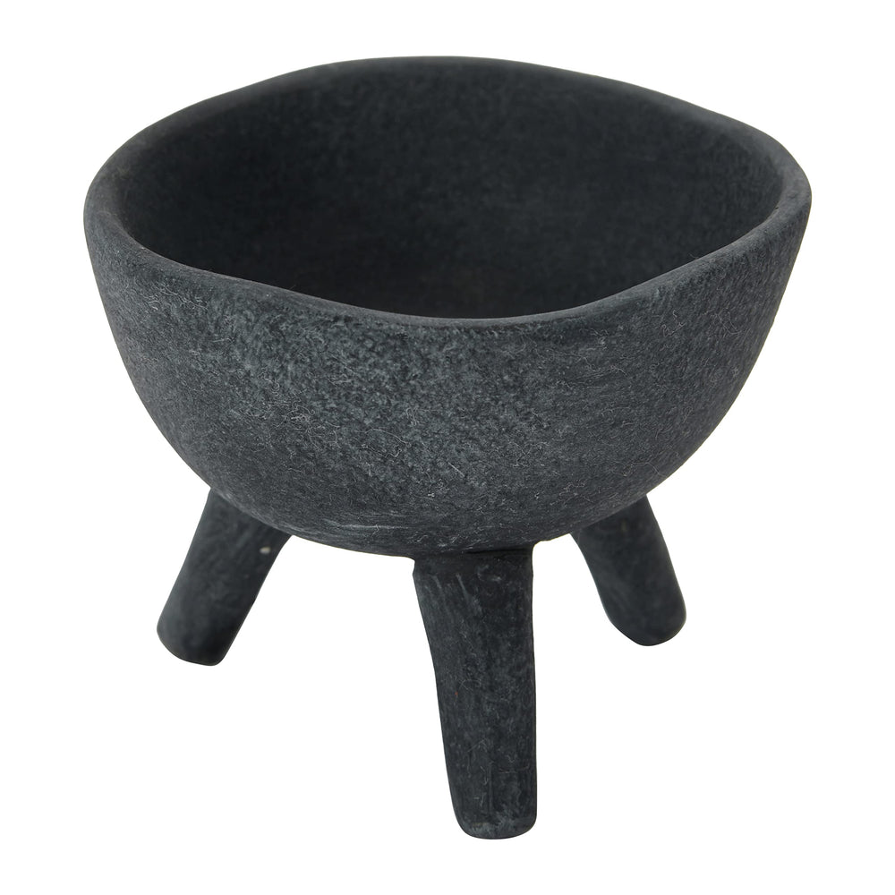 Creative Co-Op front view of footed planter showing matte black finish benefit visual appeal