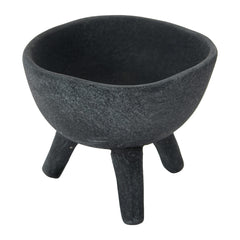 Creative Co-Op front view of footed planter showing matte black finish benefit visual appeal