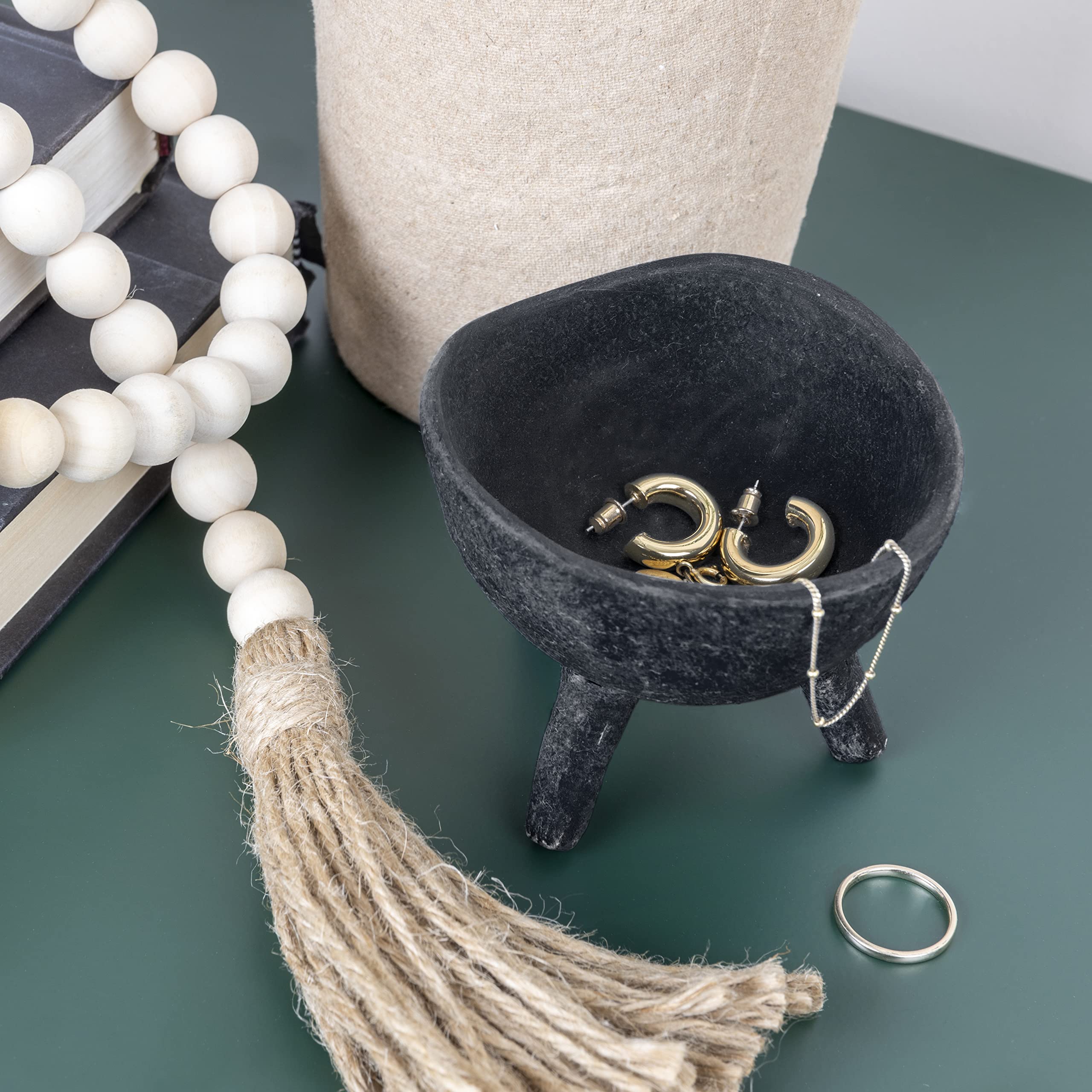 Creative Co-Op side angle highlighting asymmetrical rim and rustic charm benefits styling