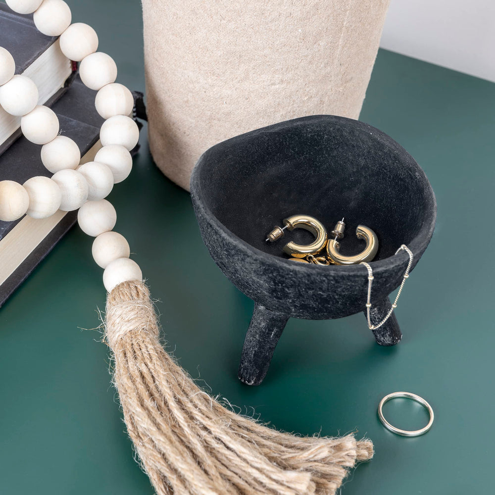 Creative Co-Op side angle highlighting asymmetrical rim and rustic charm benefits styling