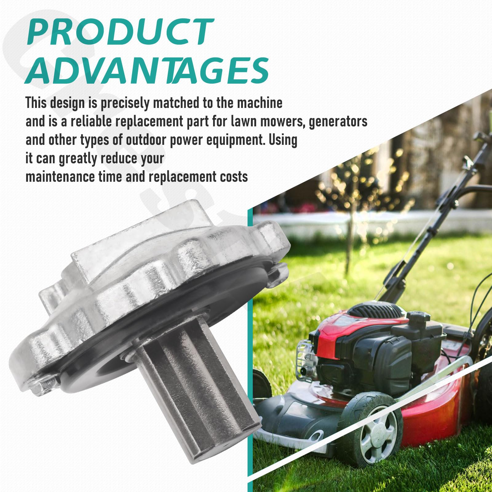 CrestWeld installed on mower in yard showing reduced downtime benefit