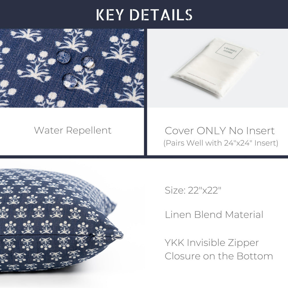 Crumbs Home throw pillow staged on a covered patio showing relaxed outdoor style