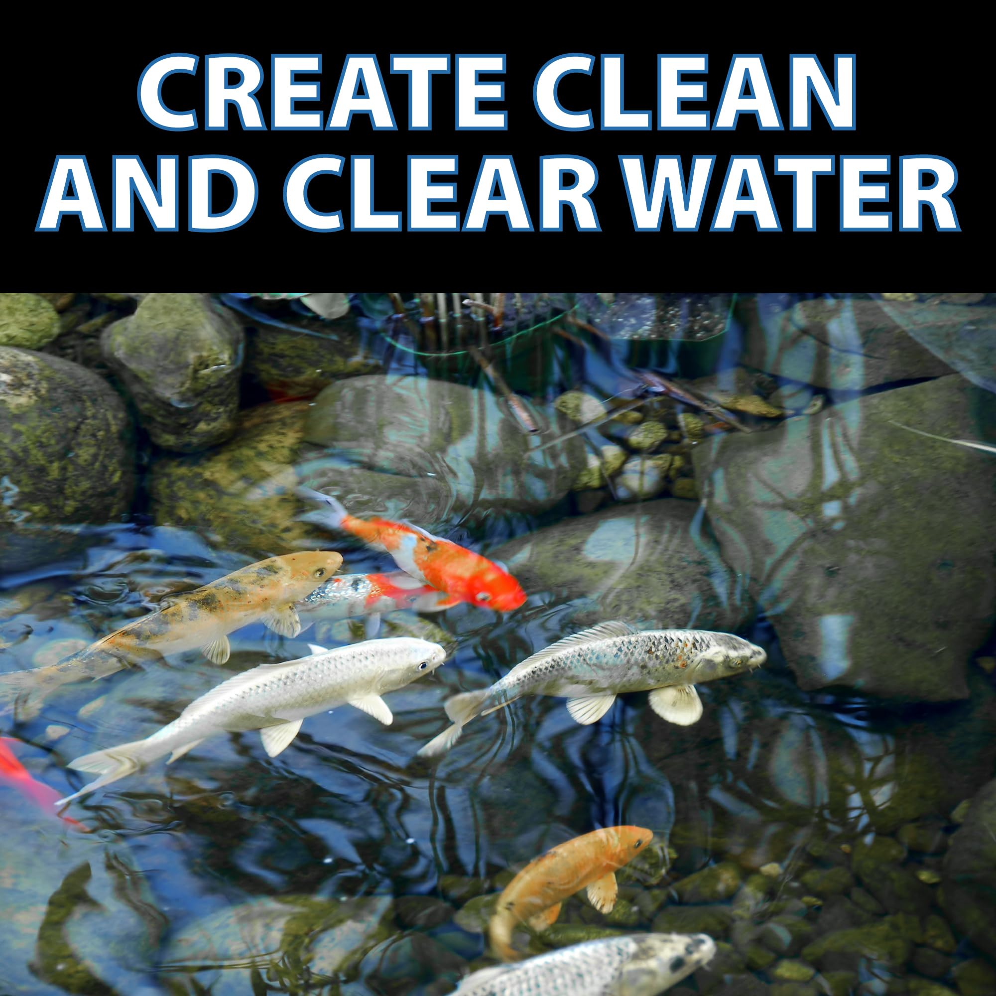 CrystalClear RapiClear on garden pond edge in a landscaped setting showing aesthetic restoration