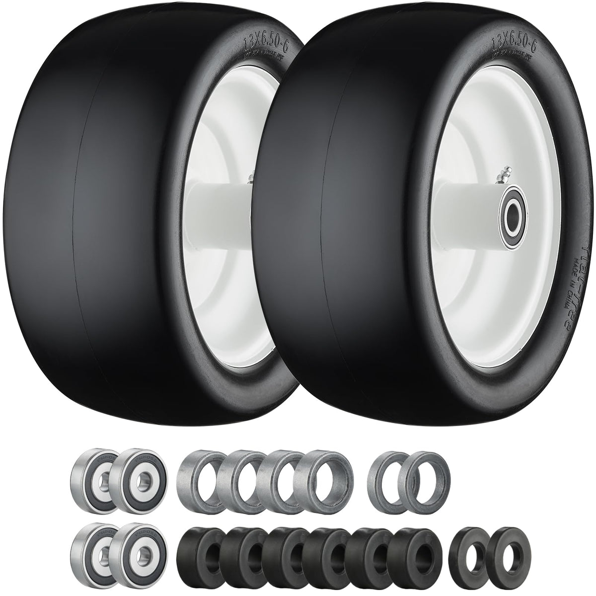 Cubesprings front view of both assembled tires showing ready-to-install benefit