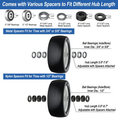Cubesprings hub and bearing detail showing durable steel hub benefit
