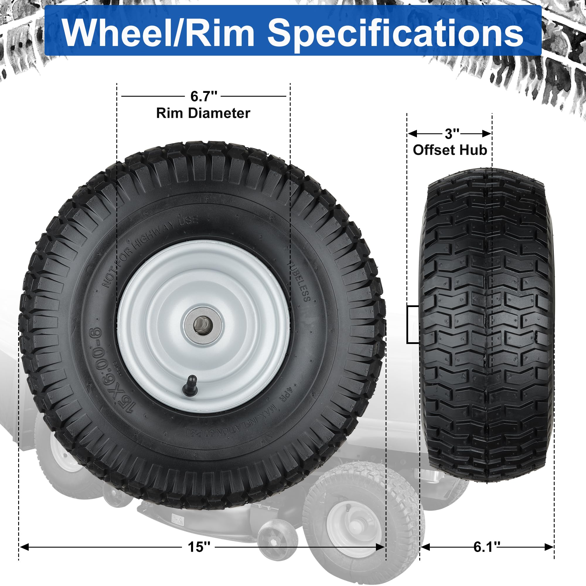 Cubesprings wheel side profile on lawn demonstrating smooth turf contact