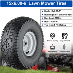 Cubesprings tire tread close-up showing depth and grip for safer mowing