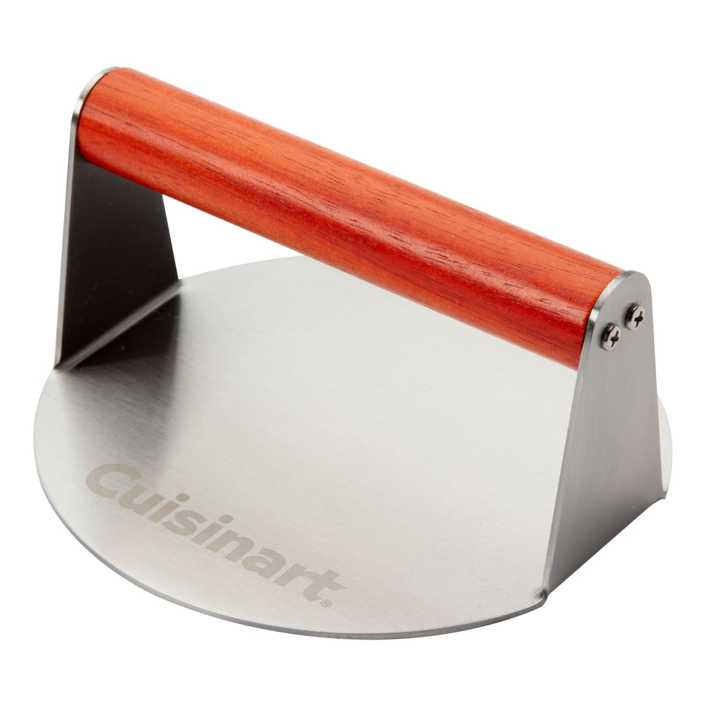 Cuisinart front view of stainless steel smash press showing compact design and control