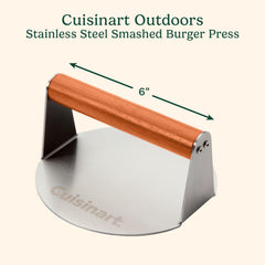 Cuisinart side profile of smash press highlighting sturdy handle and solid construction