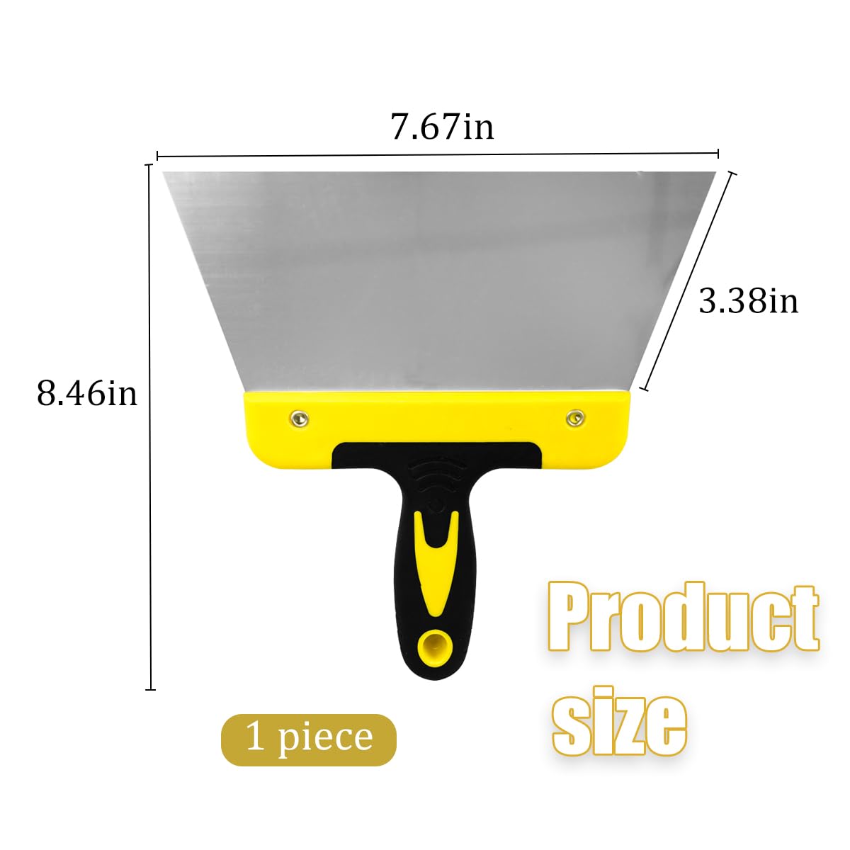 Cunguv size comparison with hand illustrating scraper scale and comfortable control
