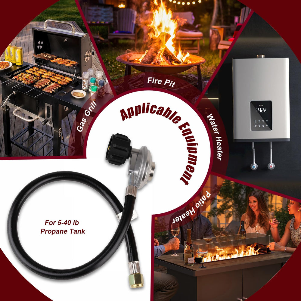 Cupbunny regulator hose connected to a grill demonstrating easy installation