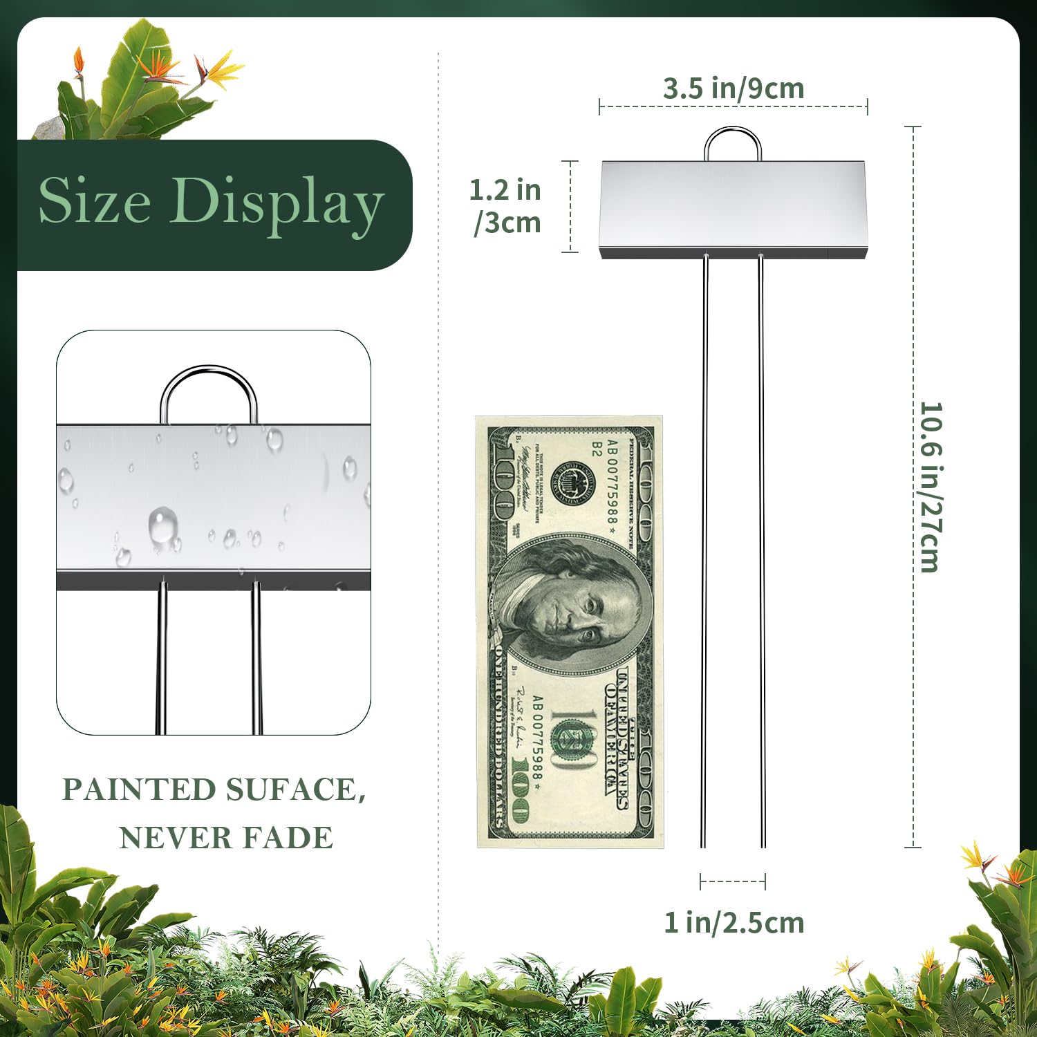cureder detailed view of stake tip and thickness for sturdy soil insertion