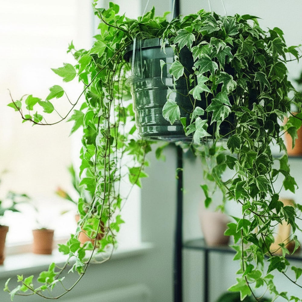 Curtis Wagner tray installed under hanging pot showing stable support benefit