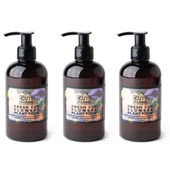 Cute Farms front packaging showing three 8 oz bottles and benefits