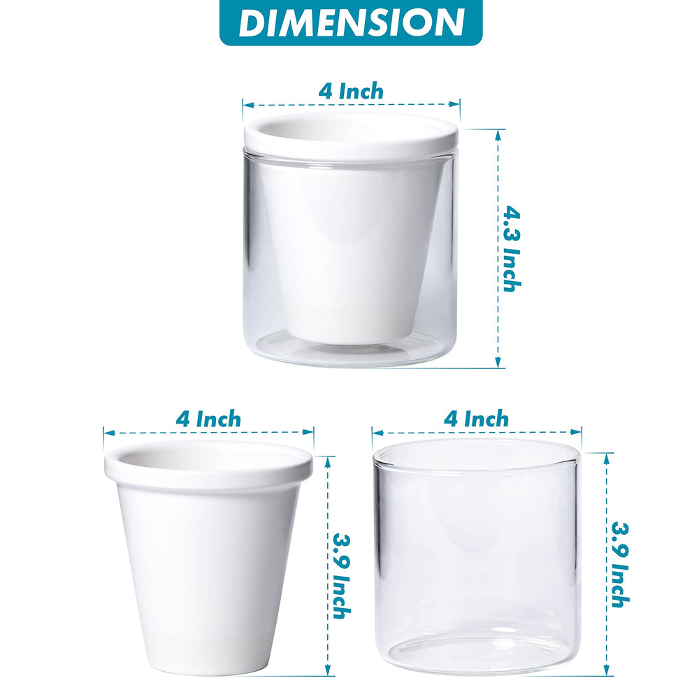 D'vine Dev clear glass reservoir side profile showing water visibility for easy refills